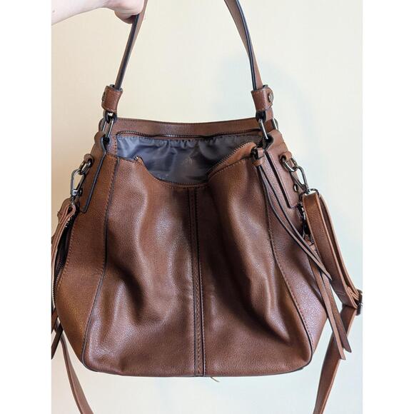 Realer Handbags - Realer Women Large Brown Crossbody Handbag